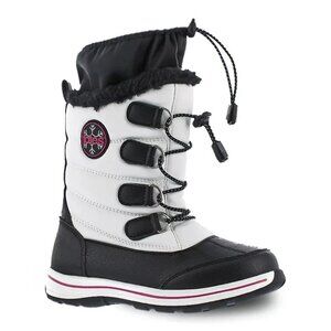 Totes Kids Girls Alpine Mackenzie Winter Boots White & Black Thermolite Size 1M